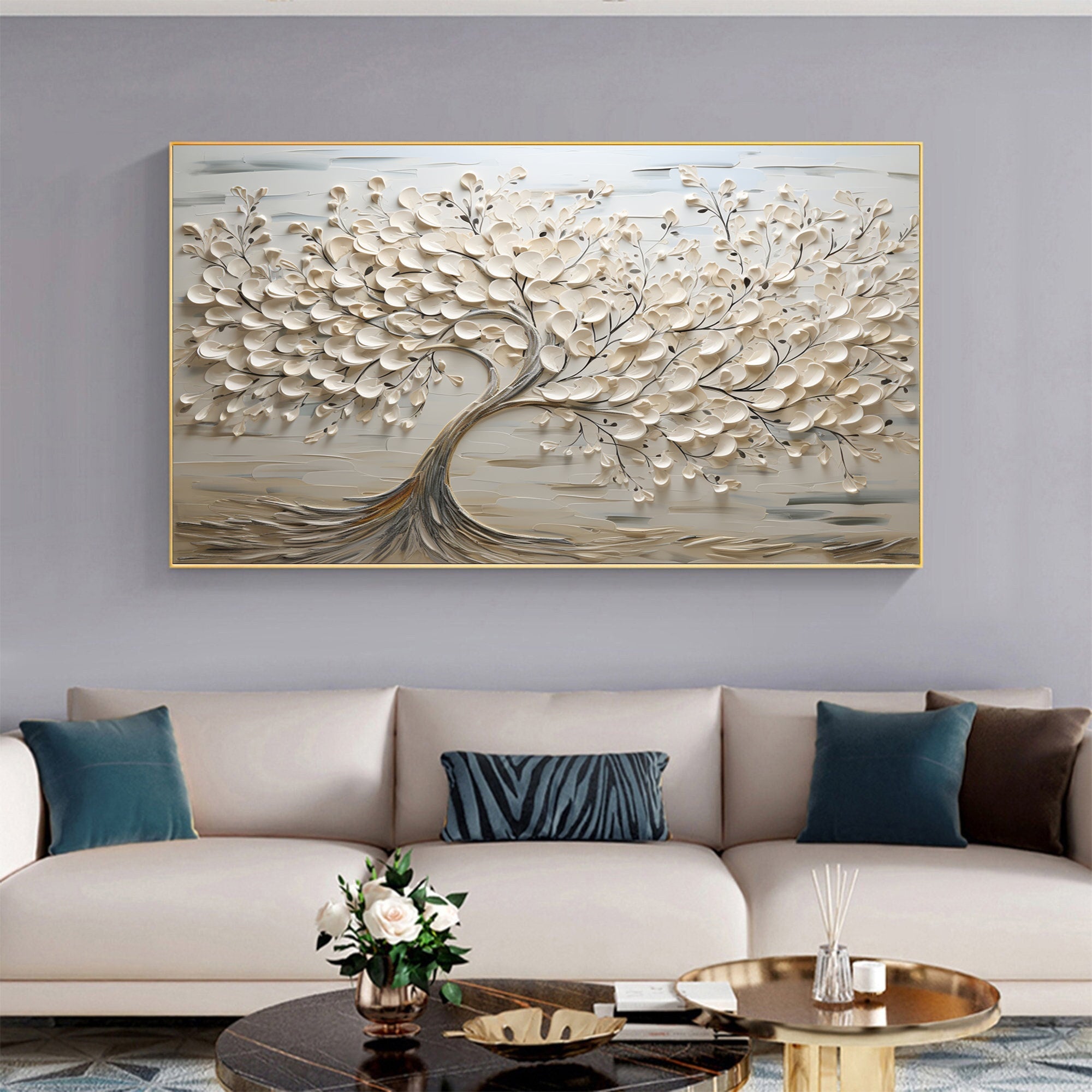Heavy Texture Neutral Abstract Wall Art CZ0060 - Viral Wall Art